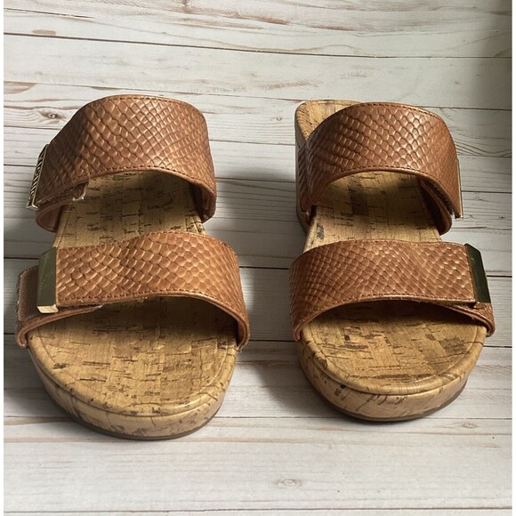 Vionic Pepper Wedge Women’s Leather Sandals Brown W/Gold Accents Size 7 - Picture 4 of 7